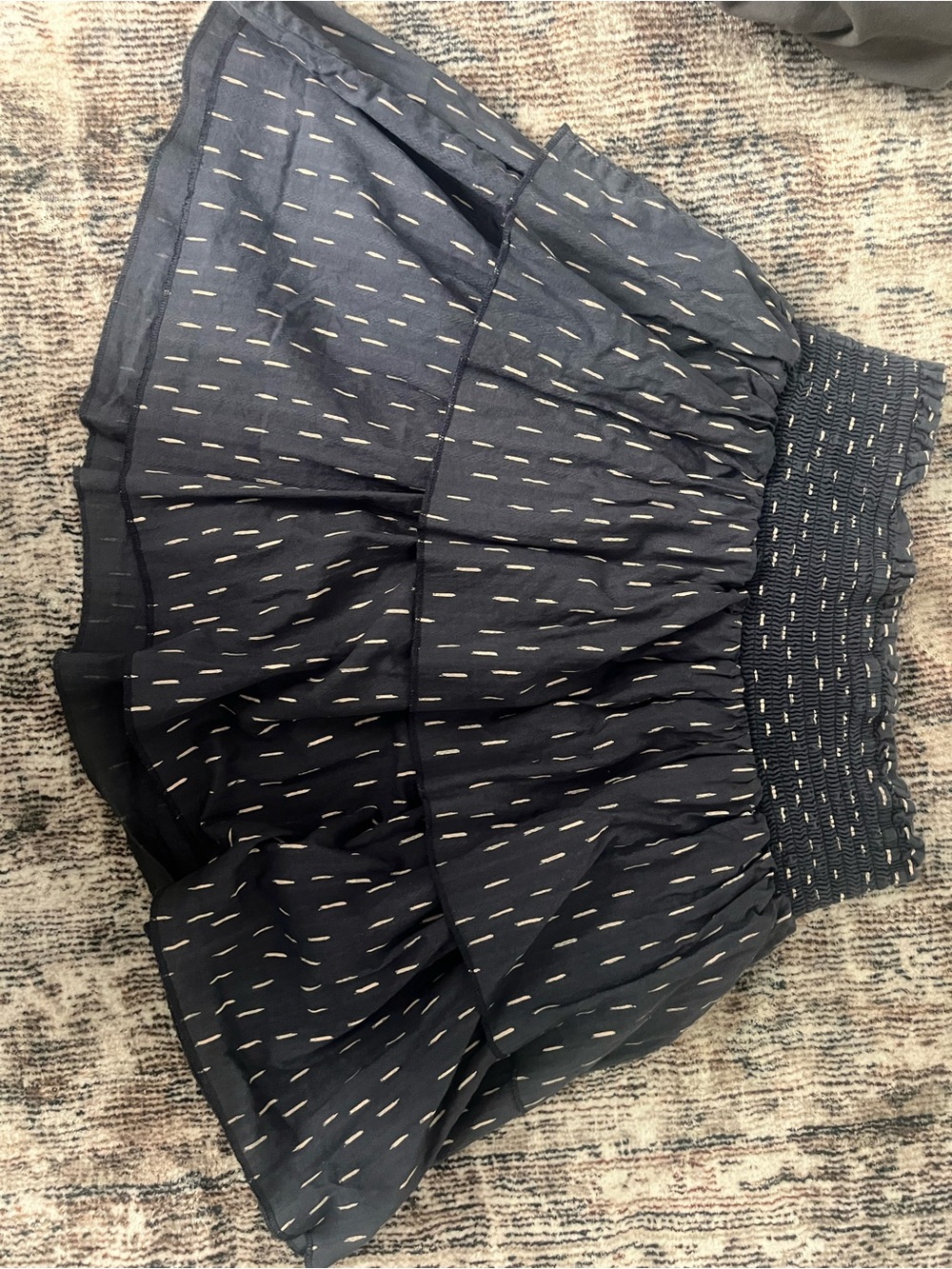Universal Thread Navy Blue Mini Skirt with Cream Stitch Detail